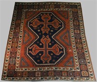 ANTIQUE CAUCASIAN AREA RUG C.1890 79" X 71"