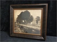 Vintage Picture with Wood Frame