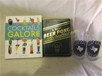 Cocktails beer games and beer glasses