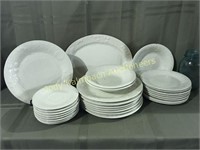 White embossed fruit stoneware-service for 8