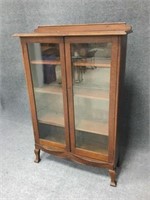 4 Shelf Wood Cabinet with Glass Doors