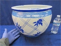 modern large blue-white porcelain plant holder
