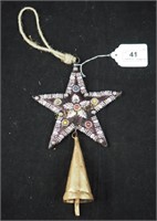 Vintage Star Shaped Hanging Bell India 10"