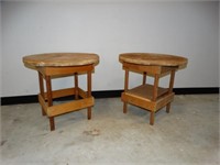 Pair of Hand Crafted Wooden Tables