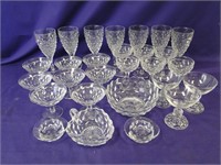 Vintage Fostoria American Pattern Glass - 28 Pcs.