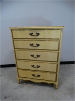 French Provincial 5 Drawer Chest