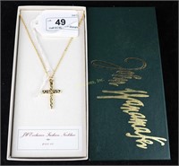 John Wanamaker Fashion Gold Cross Necklace New