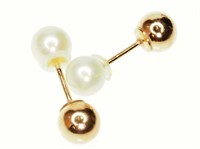 Sterling Silver Gold Plated F Water Pearl Earrings