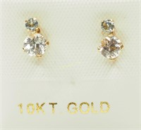 10K Yellow Gold White Sapphire(0.45ct) Earrings