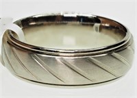 Stainless Steel Striped Men's Ring