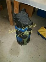 Custom wood carved 24" black bear figure