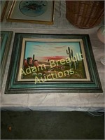 Desert oil canvas ornate frame painting