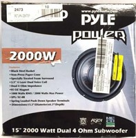 Pyle Power 2000W Dual 4 Ohm Subwoofer