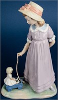 Lladro Retired Pulling Dolls Carriage #5044 Figure