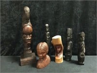 Lot of Carved Wood Statues