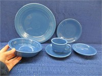 6pc blue fiesta: dinner plate-bread plate-bowl-