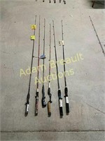 6 assorted fishing rods (some Rod Riots)