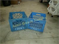 (2) Pace plastic milk crates