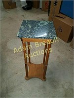 12 x 28 green marble top end table