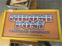 Framed Chrome Pony Sign