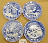 4 Currier & Ives Collector Plates