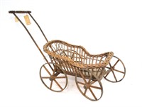 Wicker doll carriage