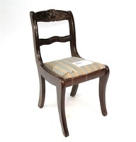 Child's mahogany side chair with upholstered seat