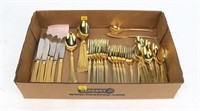 Lot, Gold wash silverplate 5 piece service for 8