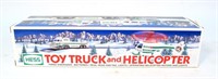 Hess 1995 toy truck and helicopter with box