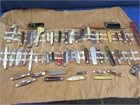 estate lot of 50+ knives in holder