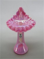 FENTON Pink Opalescent "Jack in the Pulpit" Vase