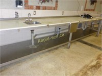 Work Counter with Double Sink