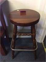 Heavy wooden bar / counter stool