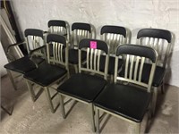 (8) Mid Century Modern Aluminum Industrial Chairs