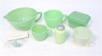 Lot, Jadite kitchenware by Fire King and McKee,