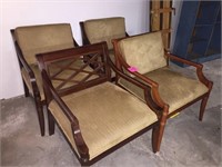 (5) Mid-Century modern excutive wooden chairs