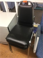 Stacking Metal Frame/Black Cushion Chair