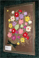 26" x 16" Appliqued art, flowers