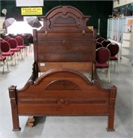 Walnut Victorian 54" bed with rails
