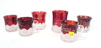 Lot, Ruby Red glasses, 6 pcs. marked: