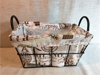 Italian canvas lined Wire Basket