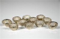 ELEVEN CHINESE EXPORT SILVER MENU CARD HOLDERS