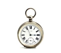 CONTINENTAL SILVER OPEN FACE POCKET WATCH
