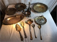 Large Lot of Assorted Silverplated Serving Pieces