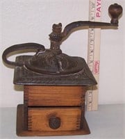 GOOD OLD CAST IRON TOPPED COFFEE GRINDER