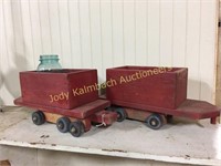Pair of Wooden Train Cars