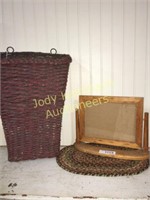 Wooden Swing Frame and Primitive Wall Basket