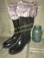Copelli fur lined rubber boots ladies 10