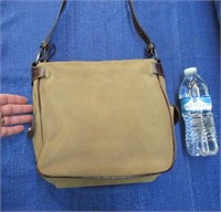 unused "equipage" brown suede handbag