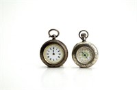 TWO LADY'S SILVER POCKET WATCHES